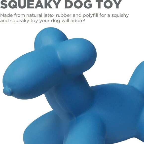 by Charming Pet Latex Rubber Balloon Squeaky Dog Toy, Blue, Large - Picture 3 of 9